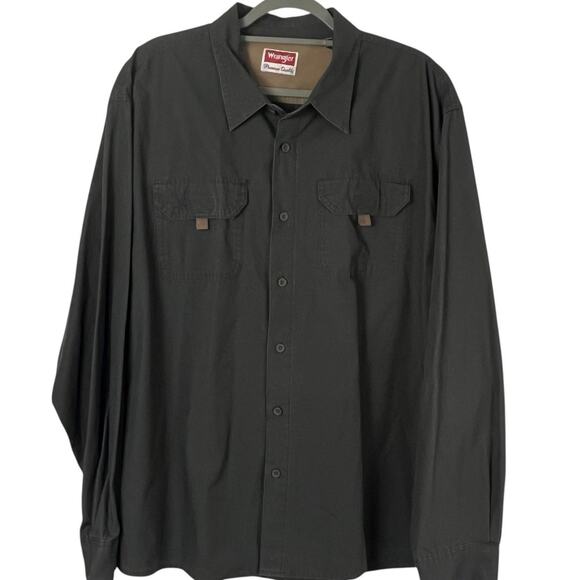 Wrangler Mens Shirt Size 2XL Gray Premium Quality Heavyweight Cotton Button Up - Picture 7 of 7